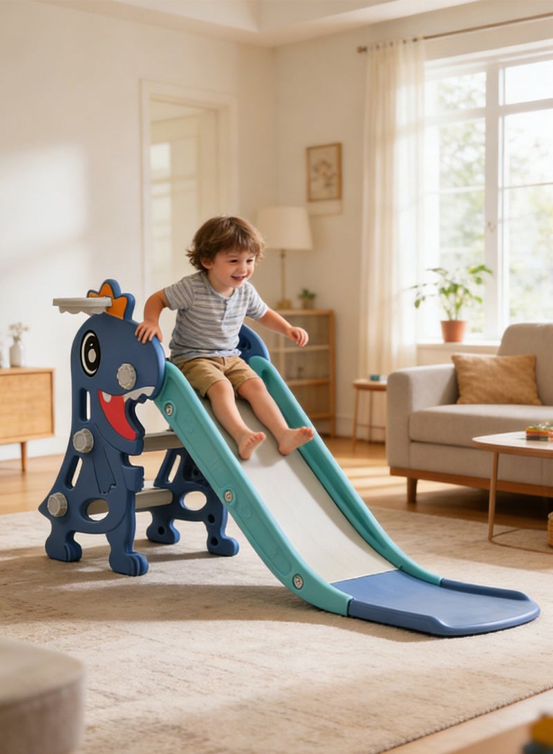 MaBaby Children's Freestanding Slide Indoor Household Small Kids Slide for Toddlers Folding Indoor Freestanding Slide Easy Assemble Children Climber Playset Toy Climber Freestanding Toddler Slide Basketball - Image 1